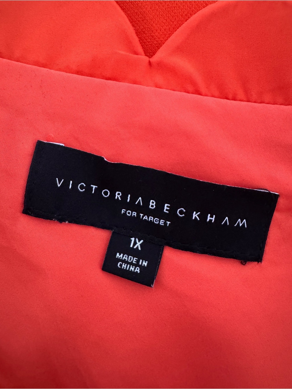 Victoria Beckham x Target Orange Bow One Shoulder Scallop Dress, Size 1X - EUC - Picture 8 of 10